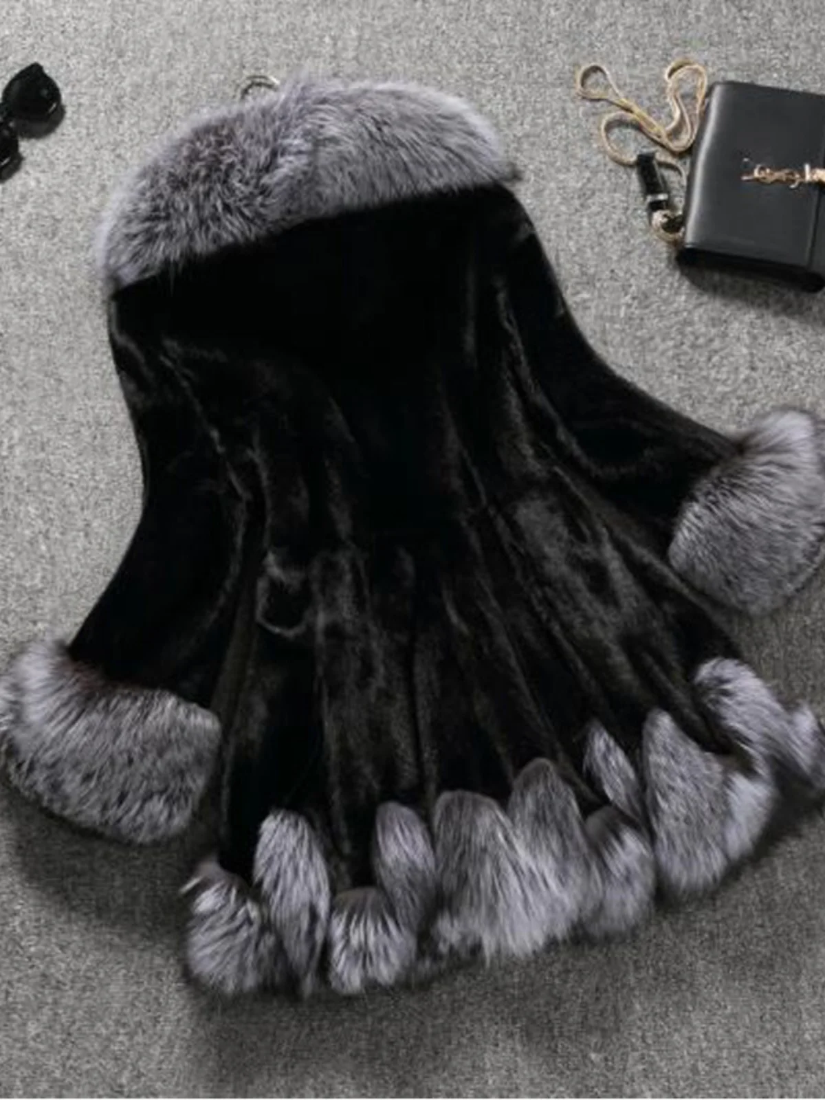 Cappotto da donna di media lunghezza con cappuccio Fce Jaet Long Sve Street Sle Chiusura con cerniera Cappotto di lunghezza Regular Sve