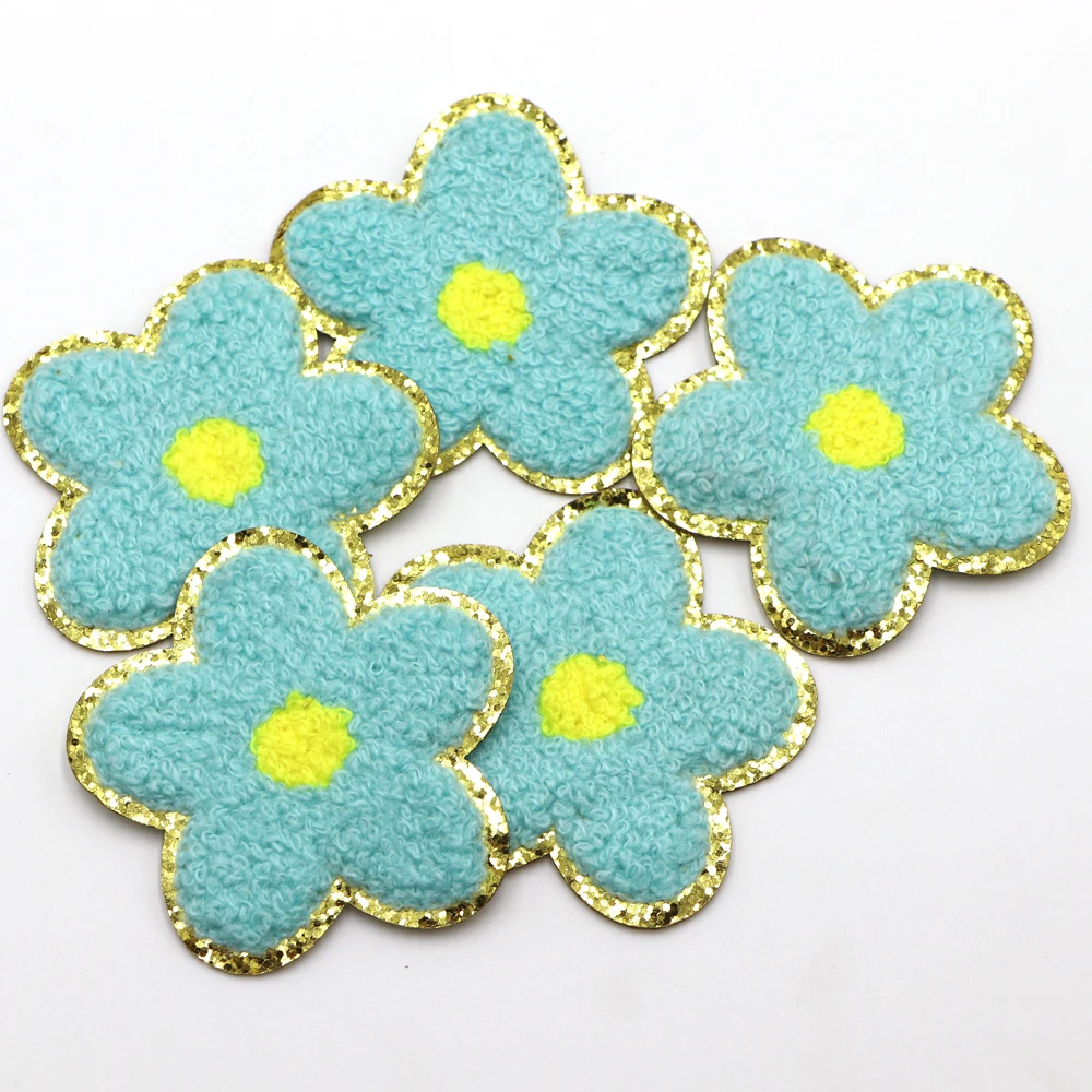 1PC Chenille Eisen auf Patches Stickerei Patch Blume Bögen Regenbogen Patch Nähen auf Patch Für Kleidung Jacke Rucksack Dekoration – Detail 2