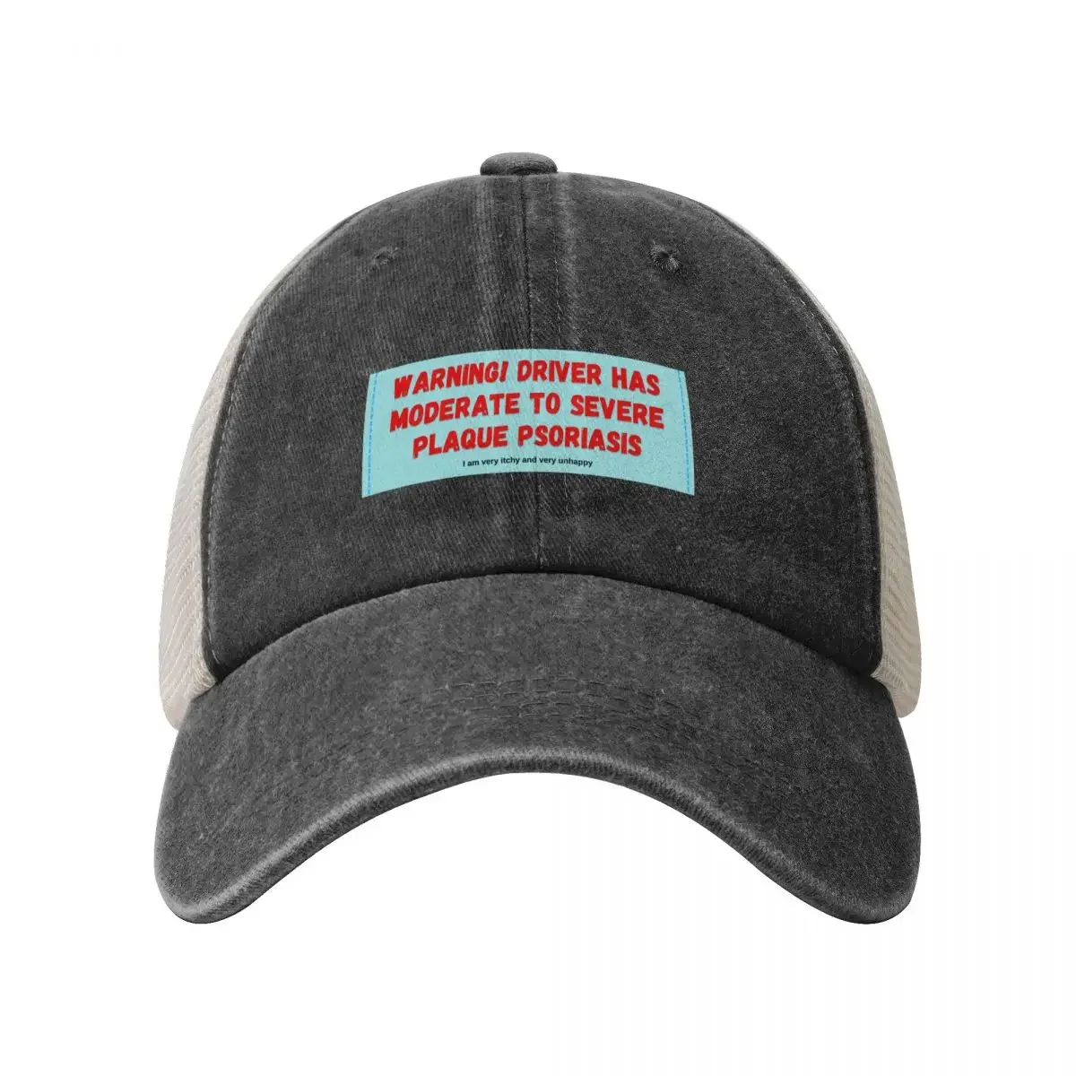 WARNING! Driver Has Moderate to Severe Plaque Psoriasis Bumper Sticker Baseball Cap fishing hat Golf Cap Women's Men's