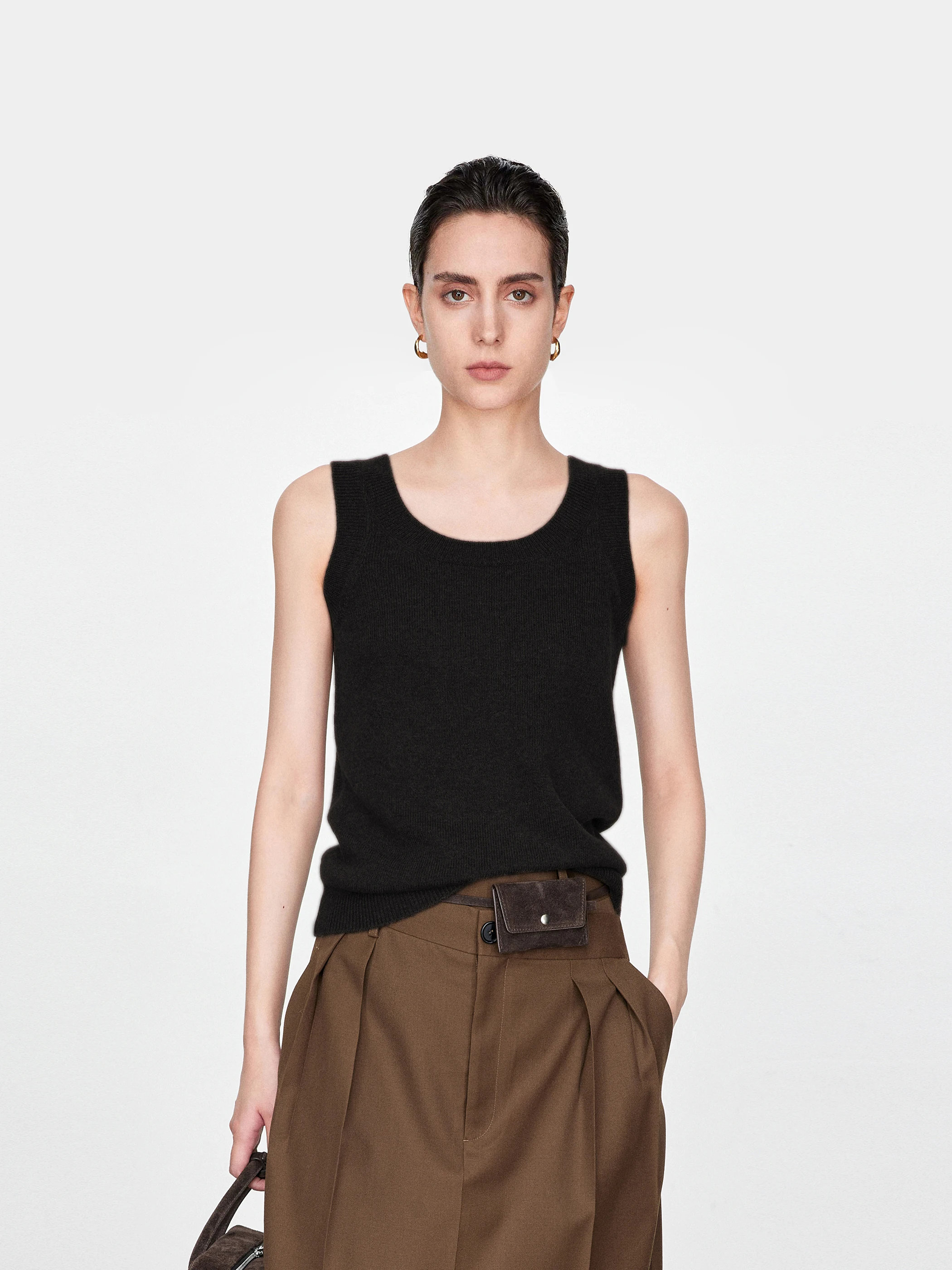 

CHICJOC Online Faion Sensation Camere Wool oulder Wrap Layering Sle U-Ne Vest Versatile Women's Knitted Sweater