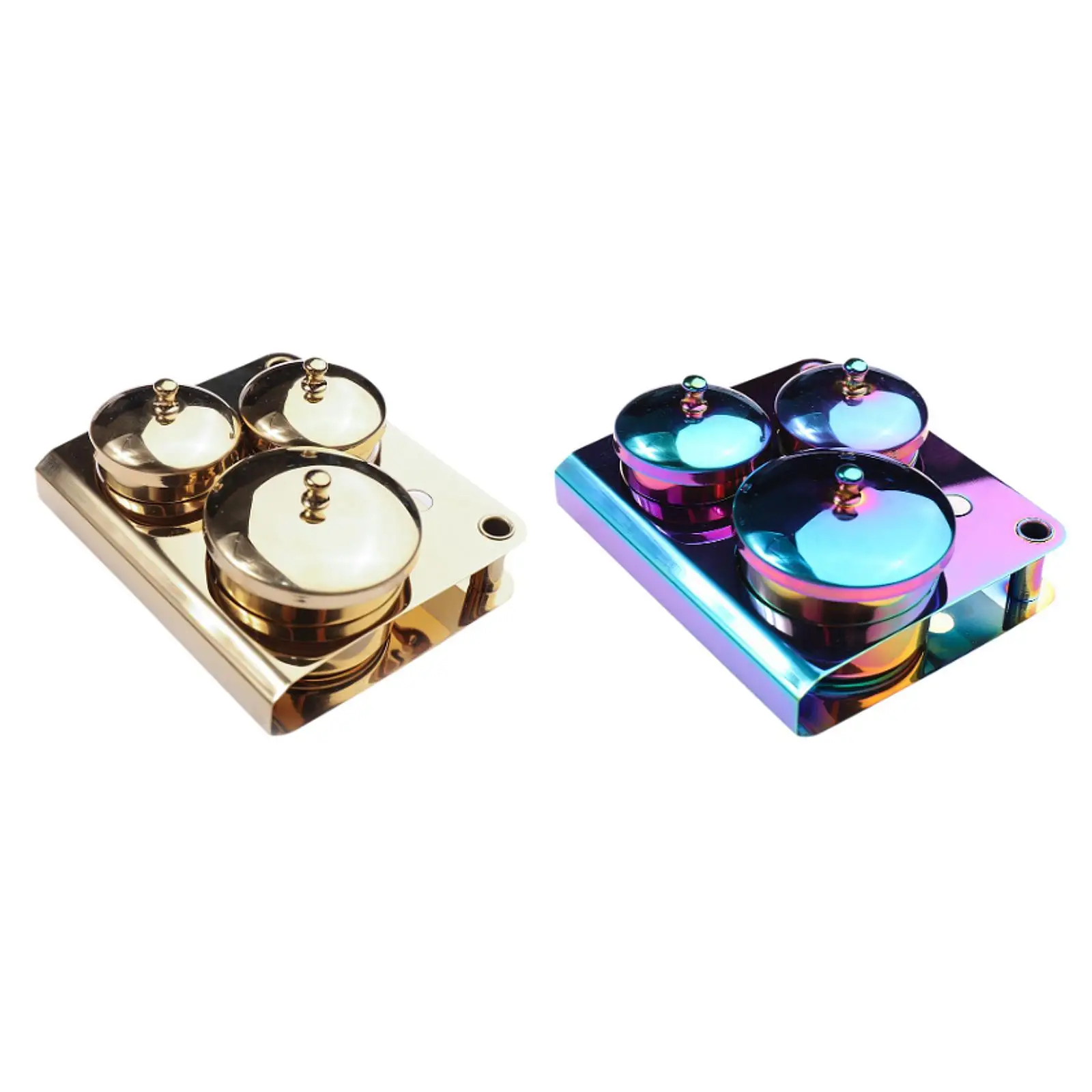 3-delige Nail Art Dappen Dish Compact met deksel voor Nail Design Tool Thuisgebruik