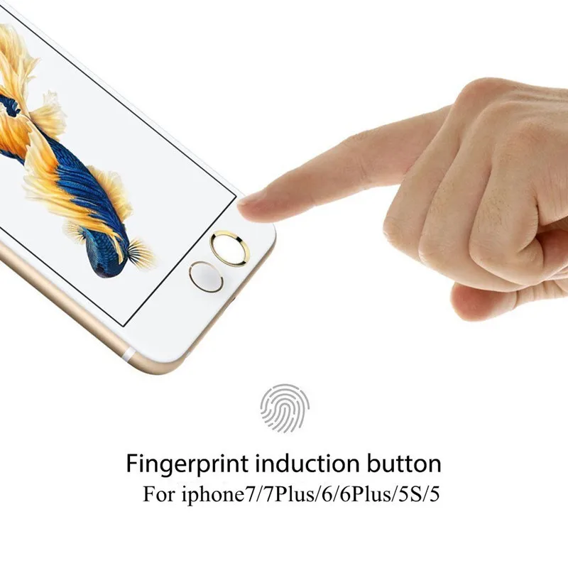 5 PCS Home Button Sticker for iPhone 8 7 6S Sensitive Touch ID Key Anti Sweat Protector for iPad Ultra Slim Fingerprint Support