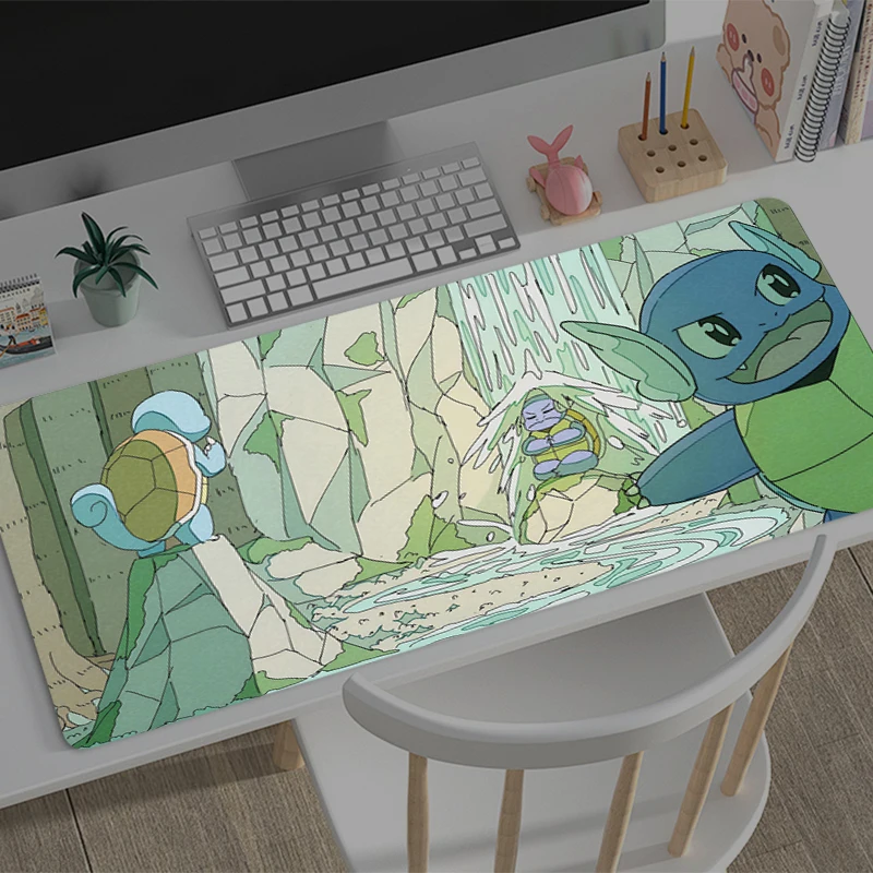 Mouse Pad Large P-Pokemons S-Squirtles Gamer Keyboard Mat Pads Gaming Desk Protector Laptops Mousepad Deskmat PC Anime Mousepad