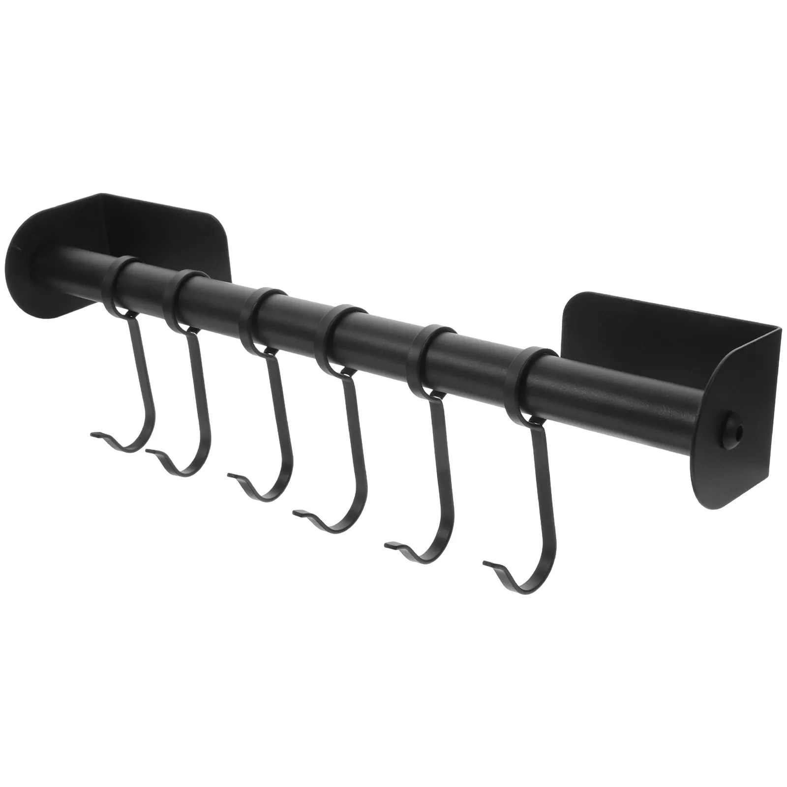6-Piece Carbon Steel No-Drill Wall Hook Set Heavy Duty Space Saving Multi-Scene Hanging Rack for Kitchen Bathroom Bedroom Towel