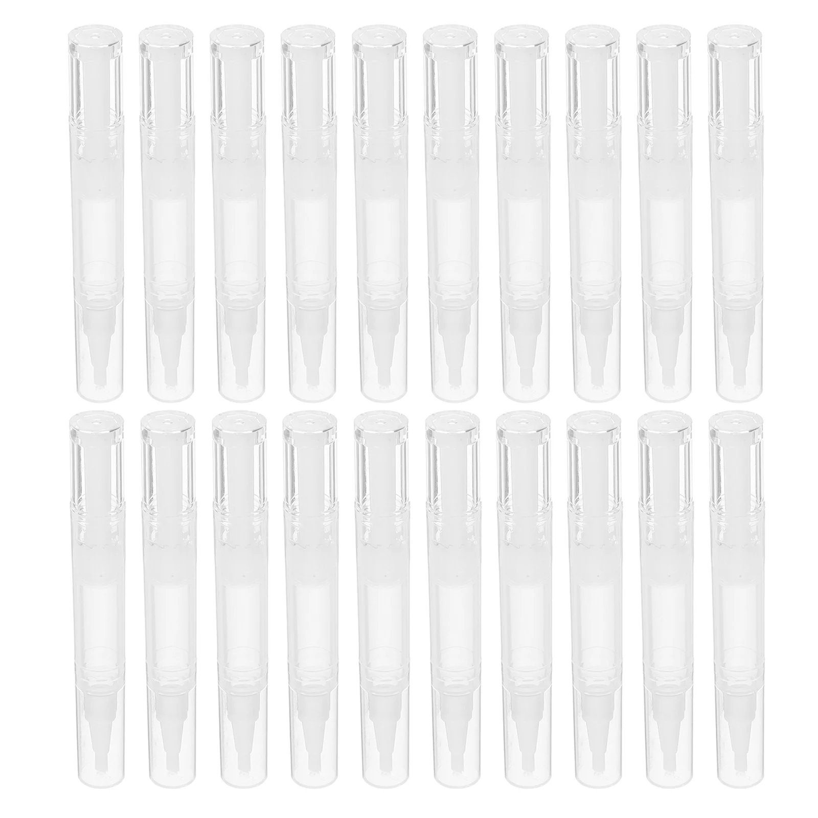 20Pcs Empty Lip Gloss Pen Refillable Twist Dispenser for Nail Oil Cuticle Care Foundation Liquid Makeup 5Ml