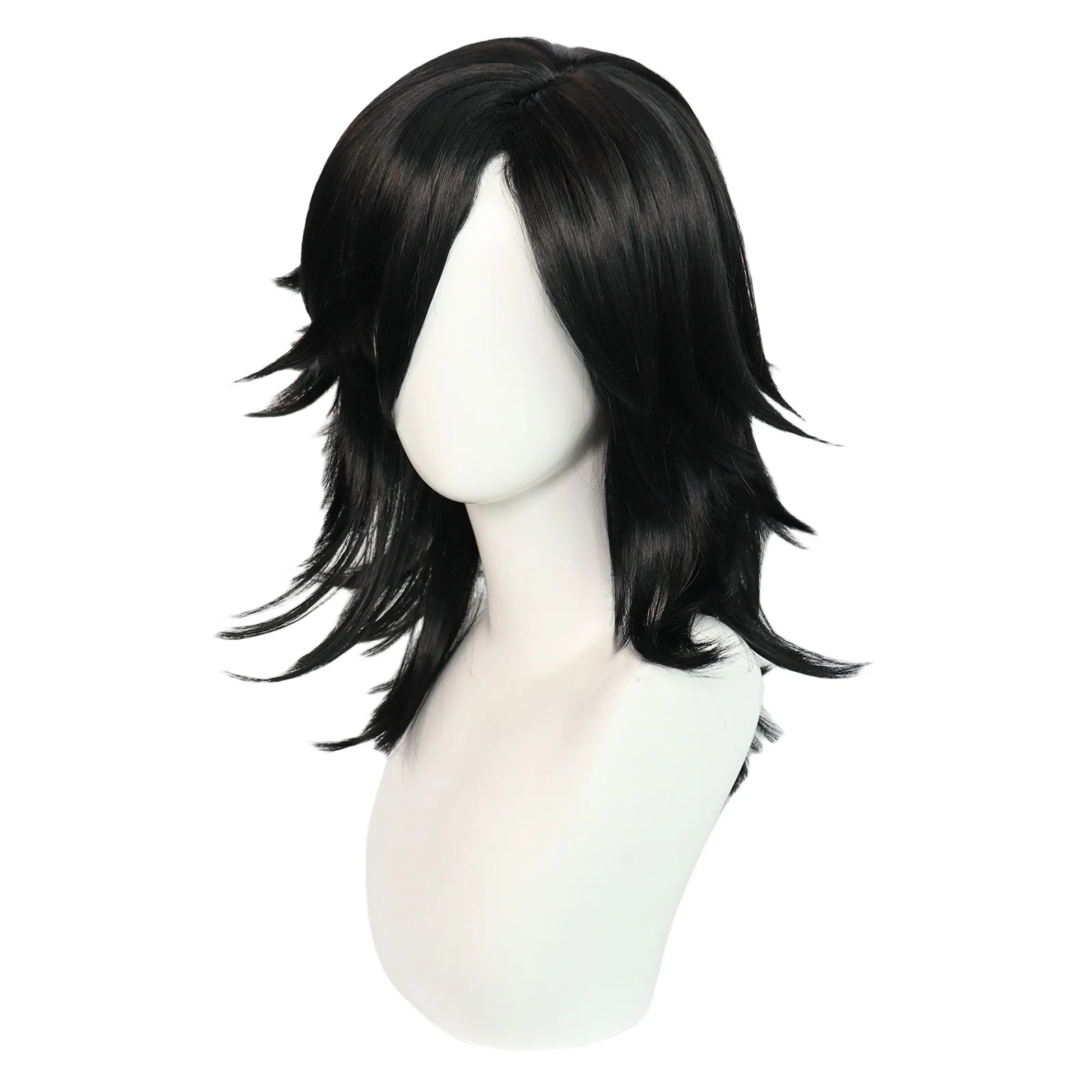 Anime Hellsing Alucard Cosplay Wig Hair Costume Props for Men Women Vampire Hunter Black Medium Long Curly Wigs