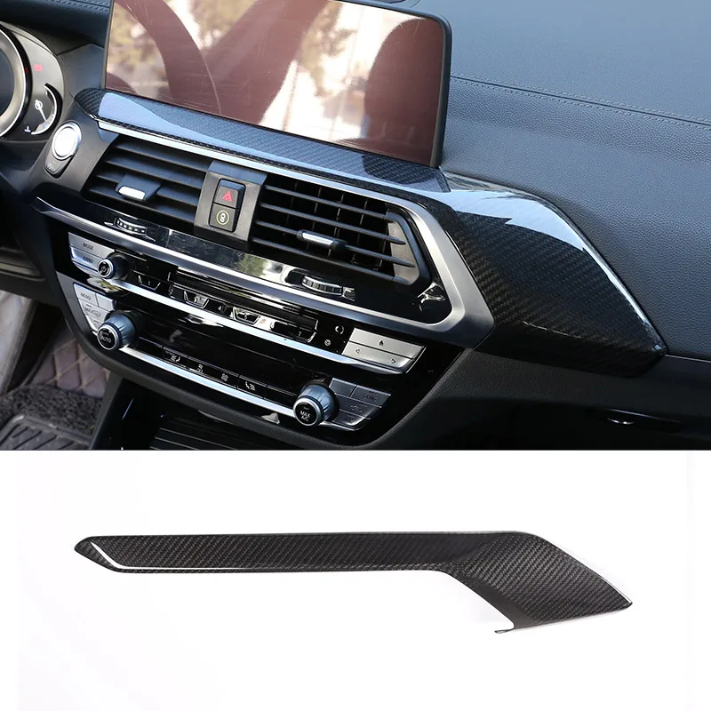 Real Carbon Fiber Car Center Console Decoration Cover Panel Trim For BMW X3 G01 X4 G02 2018 2019 2020 2021 2022+  Accessories