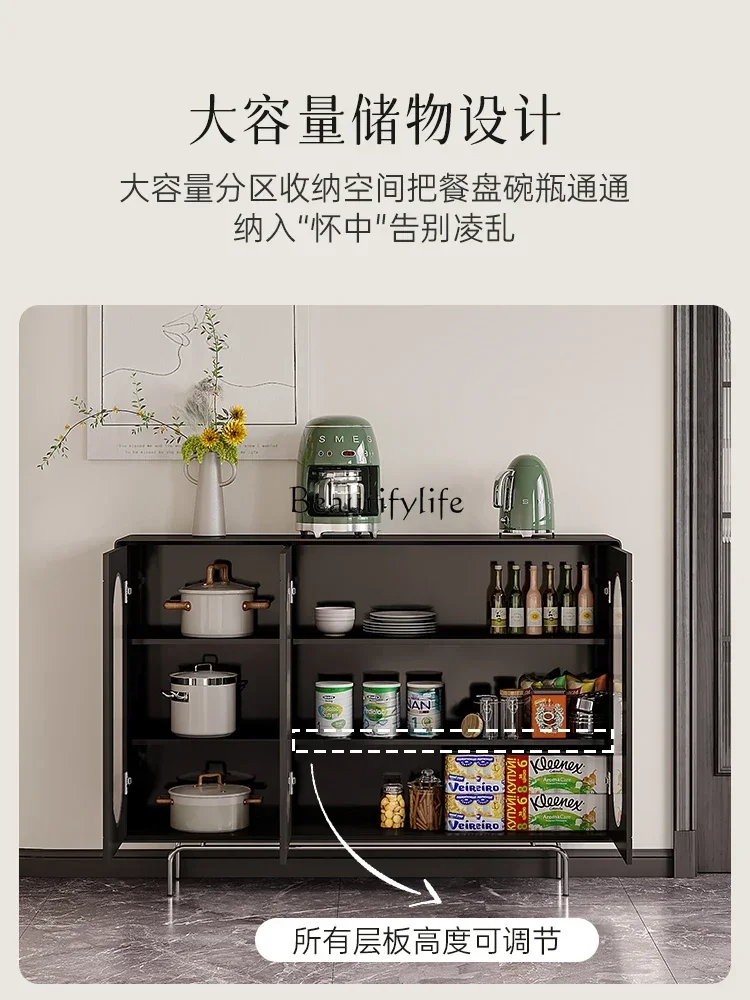 FG-Ultra-thin side cabinet 30cm retro integrated against the wall black medieval storage extremely narrow side cabinet
