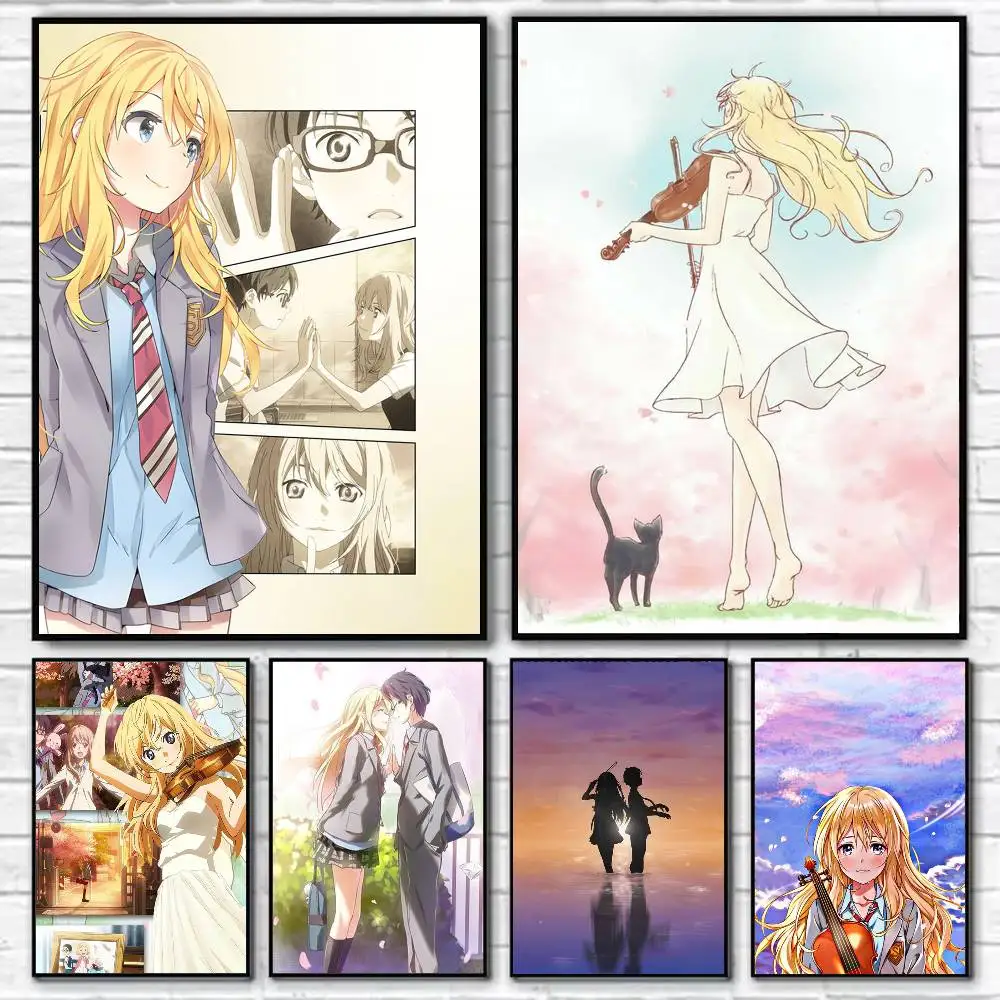 

Your Lie in April Poster Self-adhesive Art Waterproof Paper Sticker Coffee House Bar Room Wall Decor