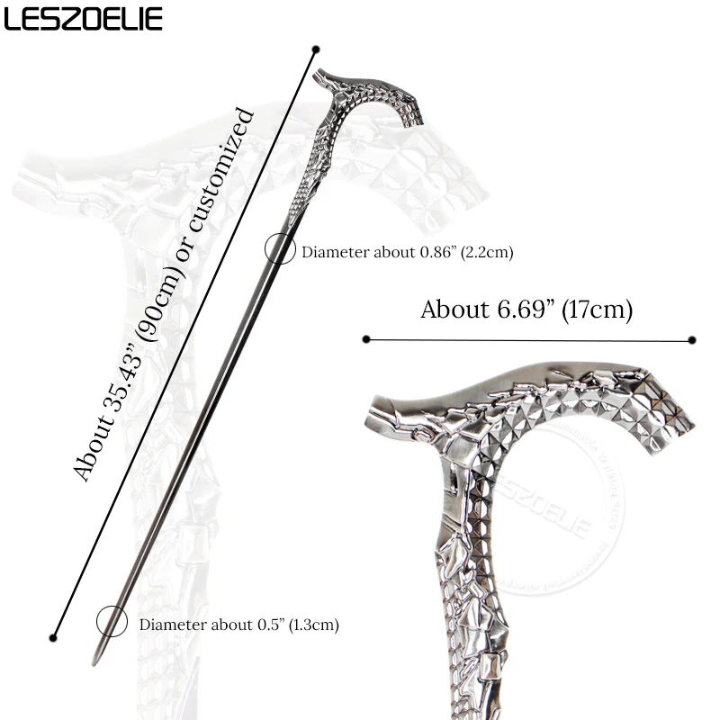 亜鉛合金ウォーキング杖男性と女性のためのスチームパンクドラゴンスケールスティック豪華なスティック、パーティー装飾キャンバス、エクスプレス配送