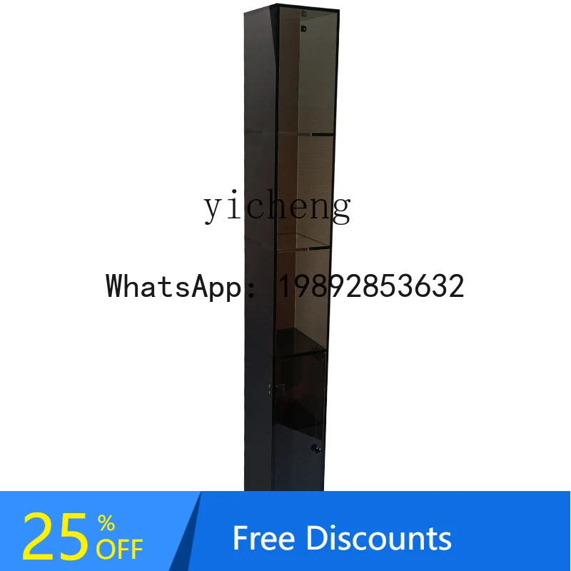 

AA acrylic ultra-narrow bookshelf corner side door clip gap shelf 20cm floor-to-ceiling narrow cabinet