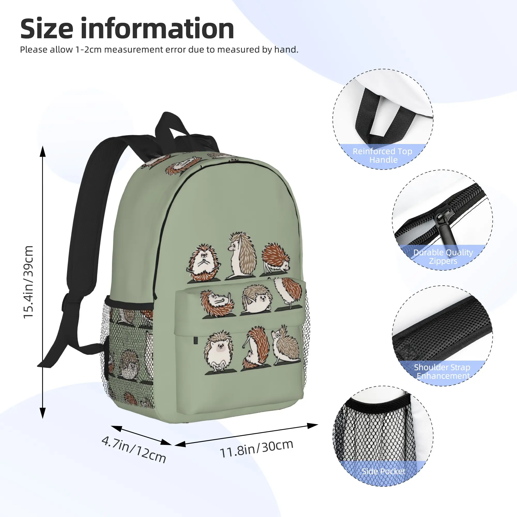 Hedgehog Yoga Backpack Hot Sale Daypack Large Capacity Boys Girls BookBag Shoulder Bags for Men Women School Bag