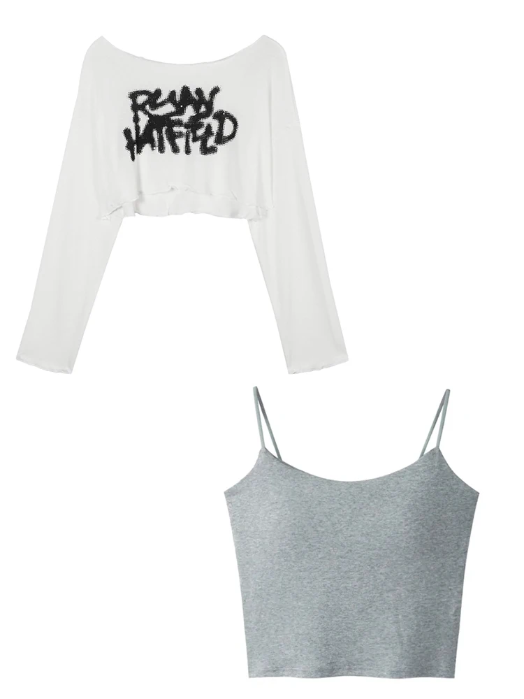 Ladies Loose Fit ort Sve Long T-irt Thin Summer Sunade Design Sense Lazy fiti White Top Korean Sle Commute Wind