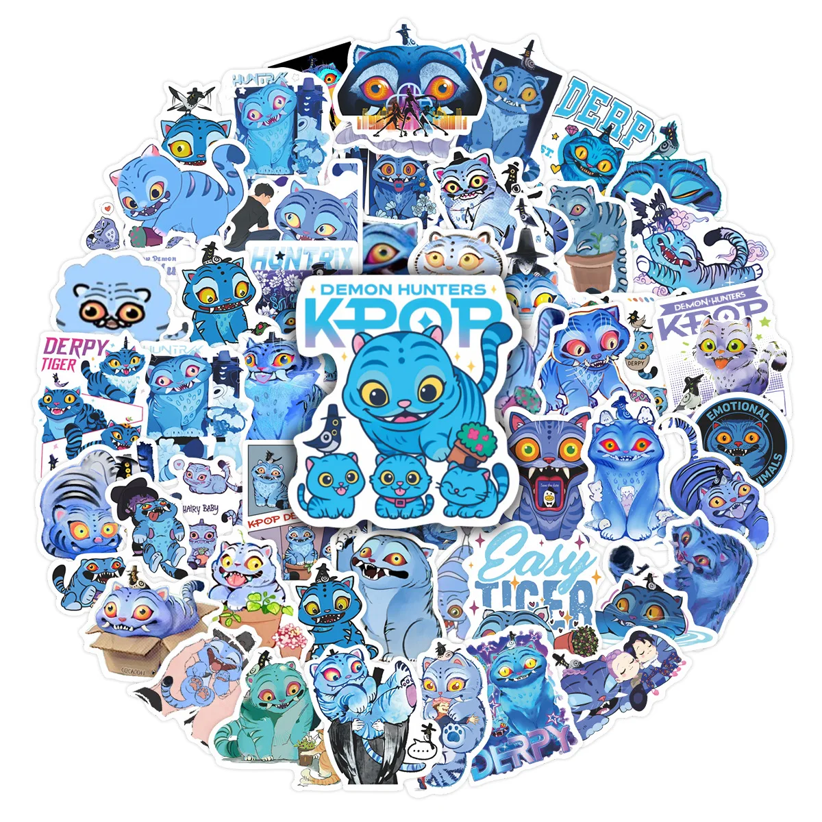 60 قطعة فيلم جديد KPop شيطان الصيادين ملصقات Derpy النمر مقاوم للماء الكتابة على الجدران لتقوم بها بنفسك جراب هاتف محمول ملصقات سكرابوكينغ رائعة #2
