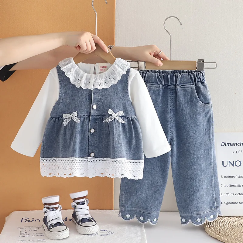 

New Spring Autumn Baby Boys Clothes Set Children Vest Long Sleeved T-Shirt Pants 3Pcs/Sets Infant Girls Clothing Kids Tracksuits
