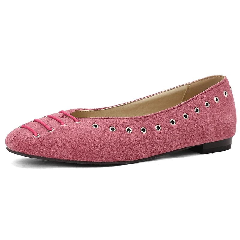 

Women Comfy Flats Shoes Faux Suede Hollow Out Slip On Spring Fall Lightweight Walk Wear