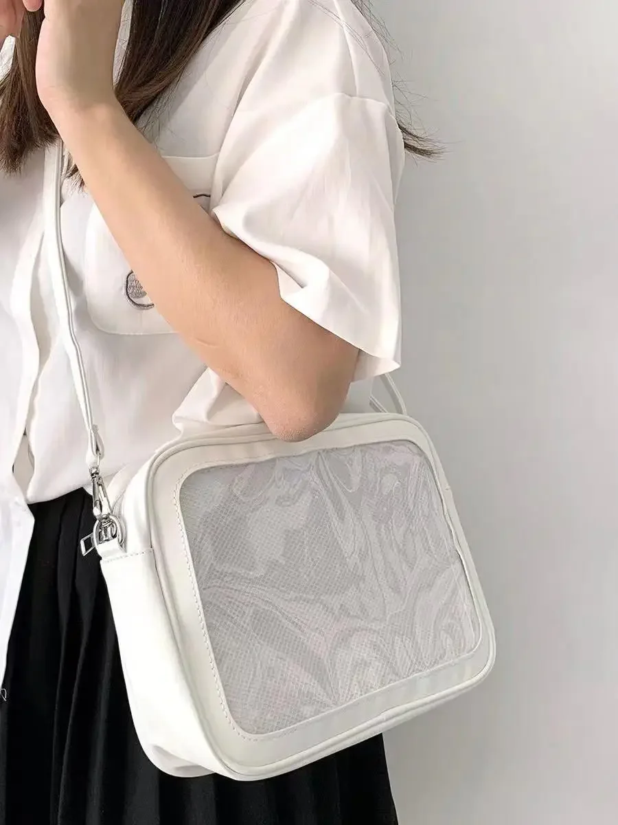 

Japanese Lolita Jk Uniform Transparent Women Shoulder Bag Anime Show Simple Itabag Preppy High School Student Book Messenger Bag