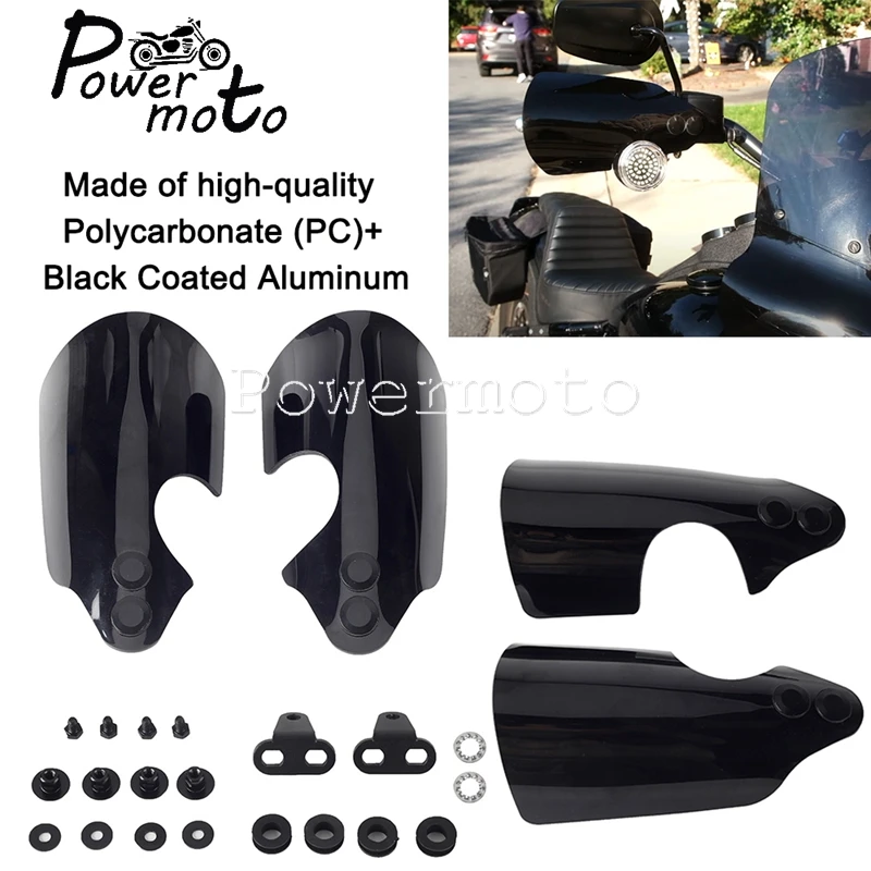 

Motorcycle Black Coated Aluminum Hand Guards Protector Handguards PC Polycarbonate For Harley Road King Special FLHRXS 2017-2020