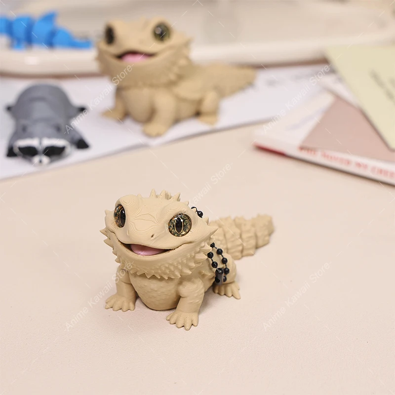 3D-Gedruckte Bartagamen-Figuren mit Mehrfach-Gelenken und Beweglichen Augen für Wohnzimmer-Accessoires, Kindergeschenk, Schreibtisch-Dekoration – Detail 4
