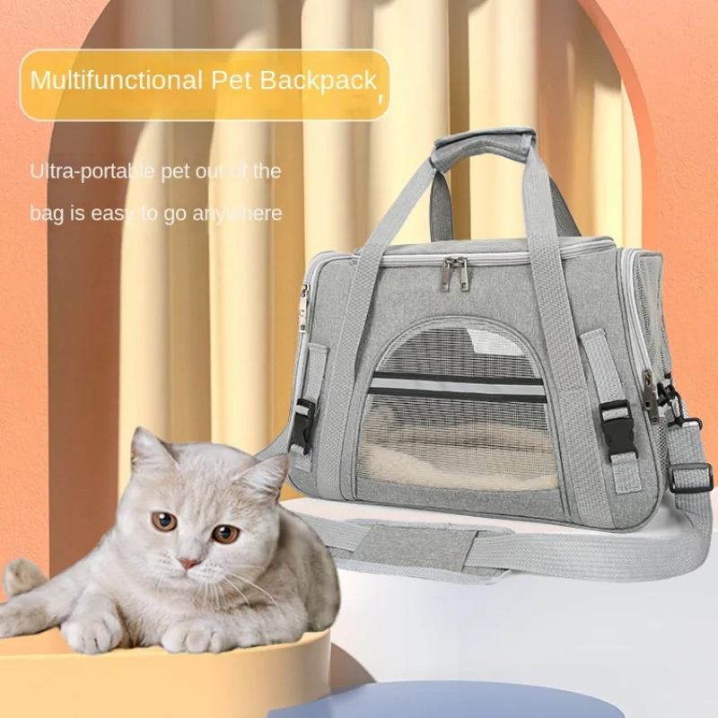 

New Pet Carrier Portable Cat Bag Dog Outdoor Bag Crossbody Pet Bag Amazon Breathable Pet Car Bag