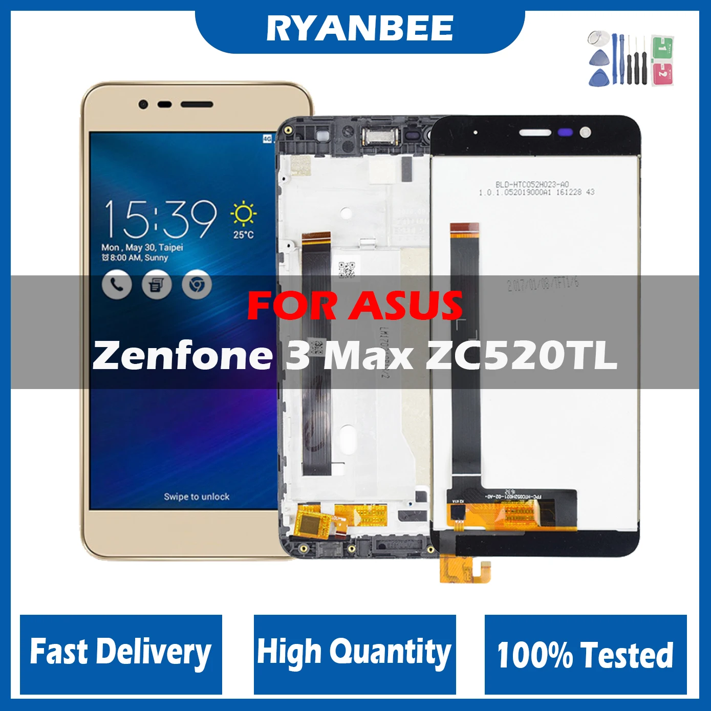 

5.2'' Original LCD For Asus Zenfone 3 Max ZC520TL Display LCD Touch Screen Digitizer Assembly X008D ZC520TL LCD With Frame