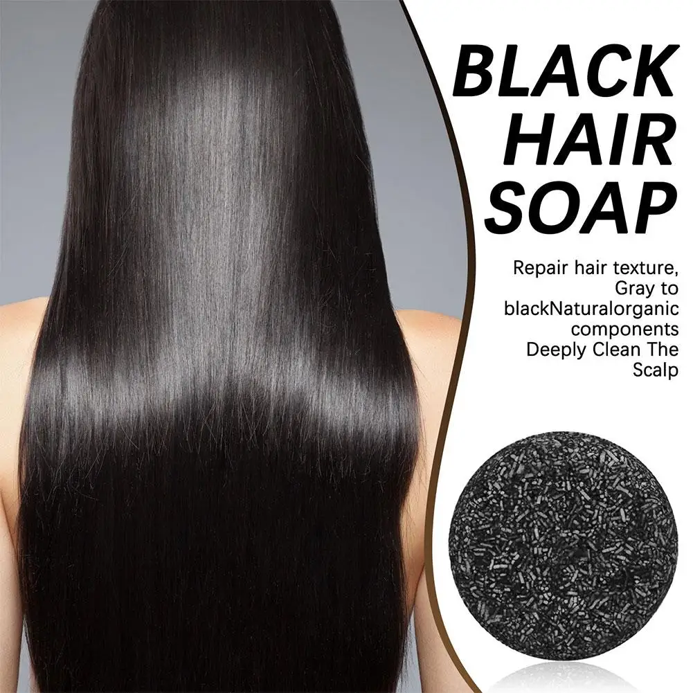 Black Polygonum Shampoo Shampoo Sabonete, Shampoo Sabonete em Barra, Tintura Cinza para Cobrir G3s8, Soug Hair, Novo