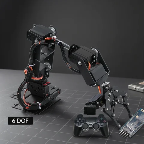 360 Degrees 6 DOF Robot Metal Alloy Mechanical Arm Claw Kit MG996R for Arduino Robotics Kit Educational Ps2 Programmable Toys