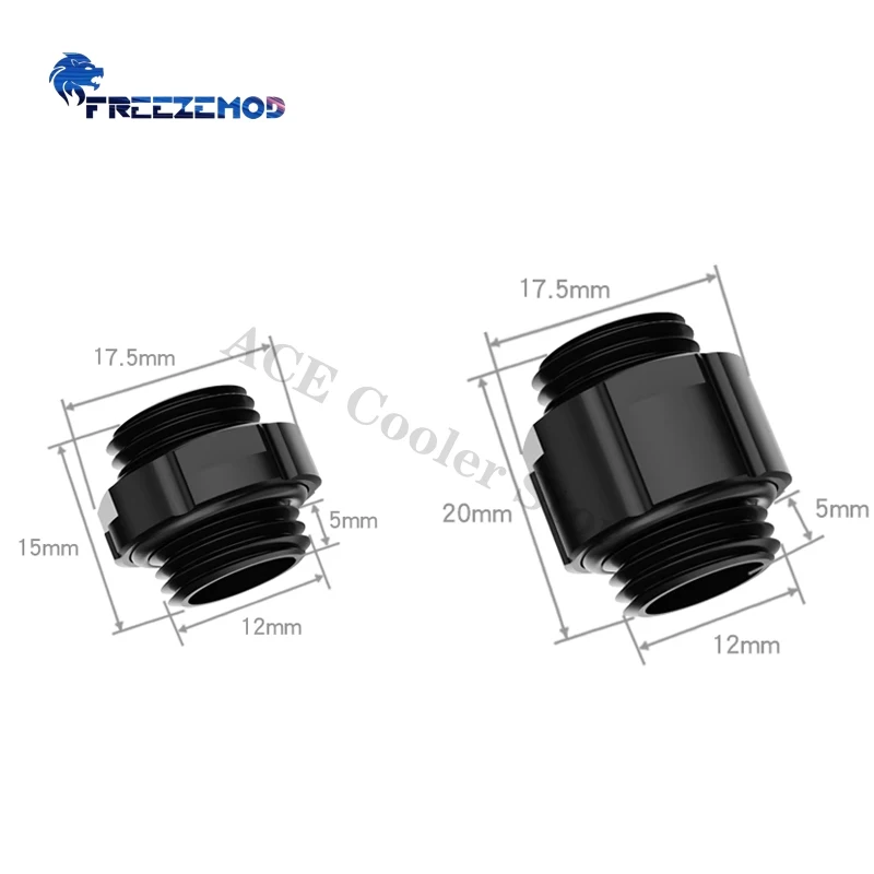 FREEZEMOD GDS-D10/GDS-D14 Mini Double Male Adapter Fitting Dual G1/4