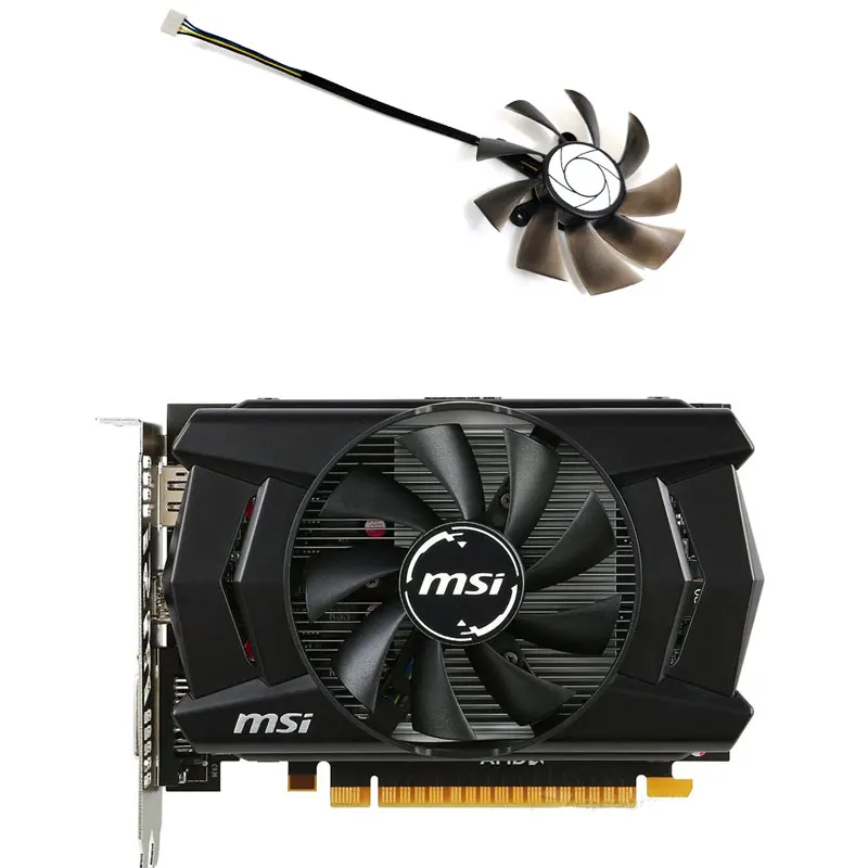 DIYMSI R7 360 2GD5 OC GPU Fan 85MM 4PIN HA9515H12SF-Z ，For MSI R7 360、GTX 950、GTX 1060 ITX Graphics card cooling