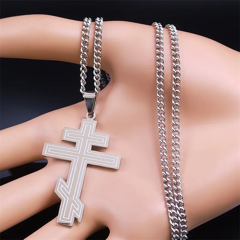 الهيب هوب الفولاذ المقاوم للصدأ الأرثوذكسية الصليب قلادة الإيمان المسيح تميمة قلادة القلائد الكلاسيكية الدينية بالجملة مجوهرات هدايا