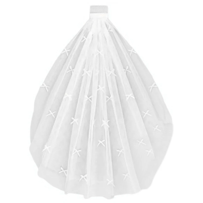 Elegant Bridal Veil With Bowknot Detail Lightweight Tulle Hairpieces Decoration Fashion Headwear for Wedding and Parties