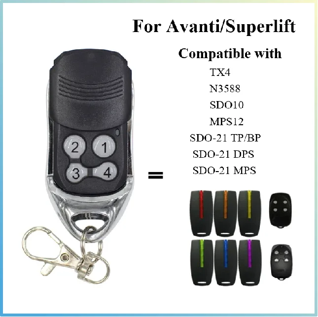 Replacement for Avanti Superlift TX4 Garage Door Gate Remote Control 433.92mhz