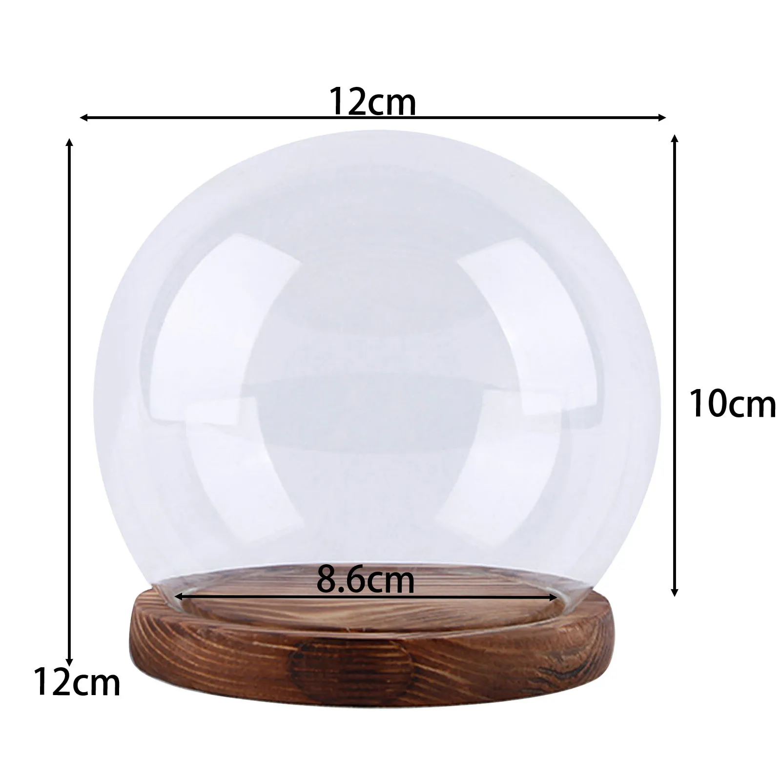 Cloche Glazen Koepel Met Basis Tafelblad Display Glas Cloche Globe Dome Clear Ball Vorm Decoratieve Dome Case Globe Voor Bloem