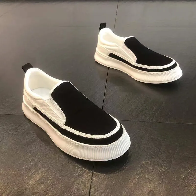 

2026 Spring Men Slip-on Shoes Street Canvas Shoes Lightweight Breathable Men Driving Shoes Outdoor Male Walking Footwear Zapatos
