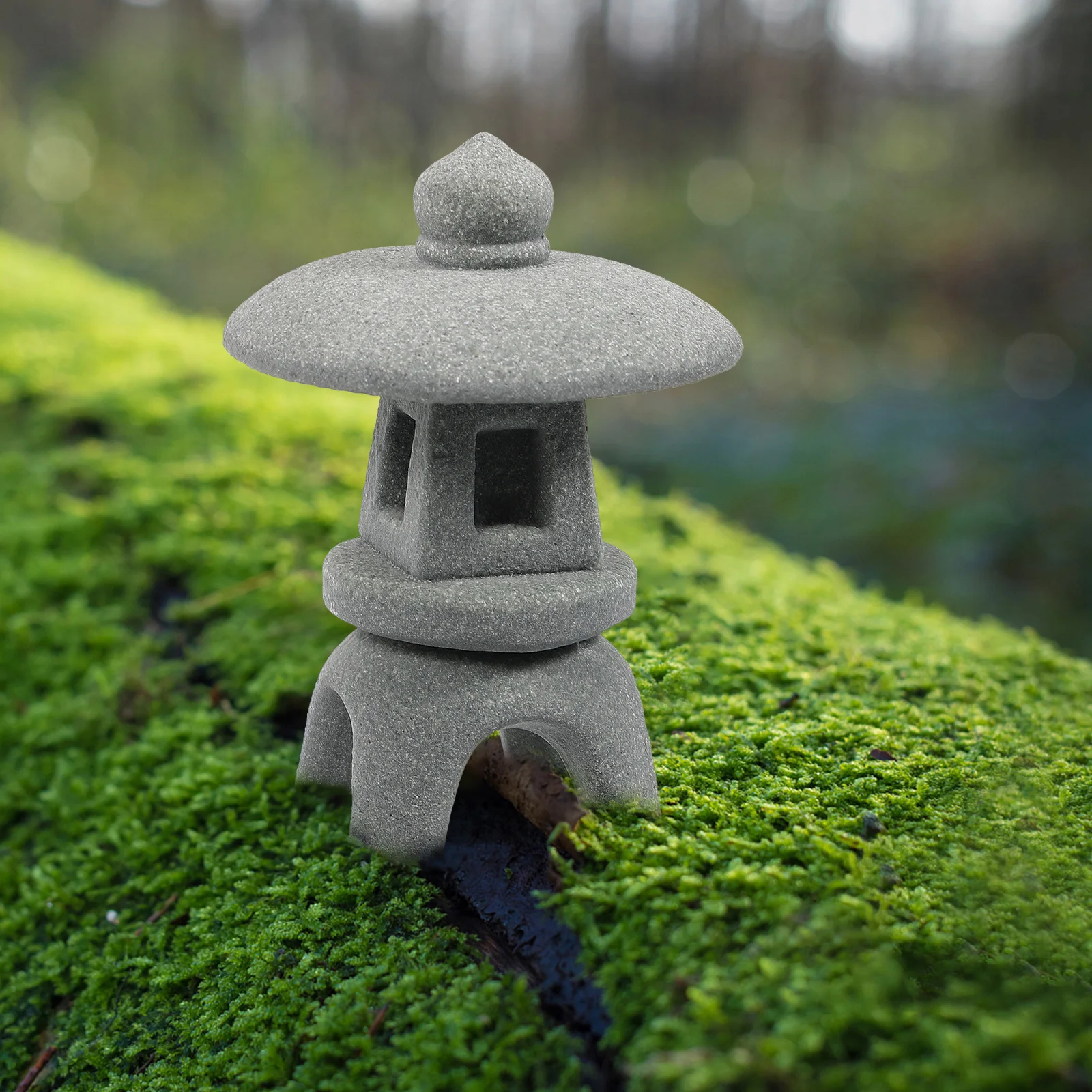 

Mini Garden Decoration Sandstone Pagoda Statue Japanese Inspired Ornamental Stone Sculpture for Outdoor Indoor Landscape Display