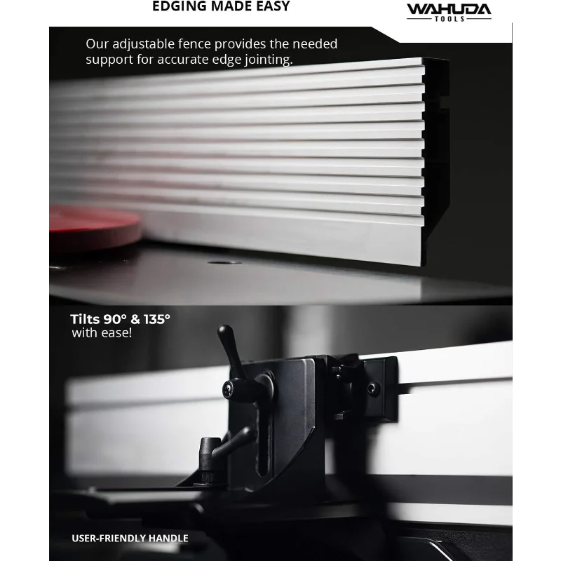 Jointer - Jointer de madeira de bancada de 8 polegadas, jointer portátil de cabeça de corte em espiral, mesas de ferro fundido com extensões extraíveis, 4 lados