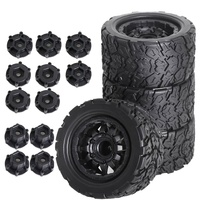 GLOBACT 1/10 RC Truck Tires and Wheels With 12mm/0.47in 14mm/0.55in Replaceable Hex for Traxxas ARRMA Axial Losi RC4WD HSP