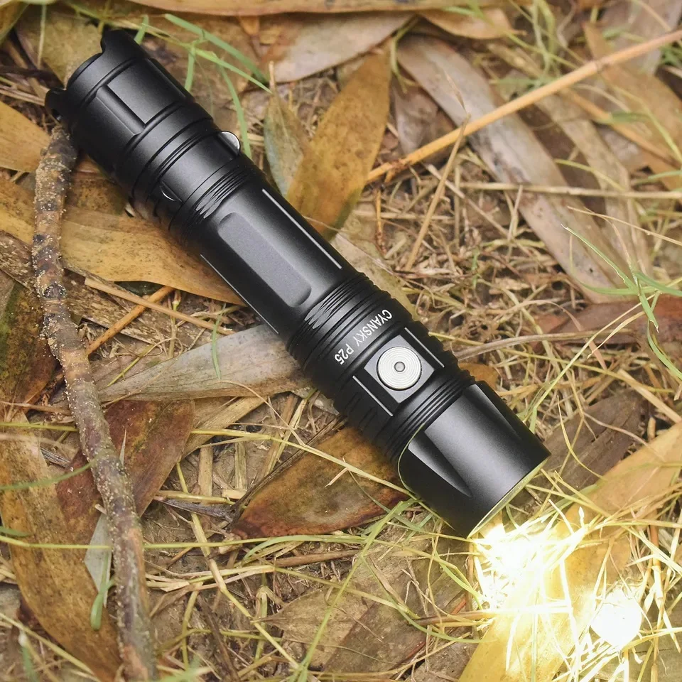 New High Power Tactical Flashlight 3600 Lumens Rechargeable Searchlight Lights Portable for Camping,Hiking,Self Defense