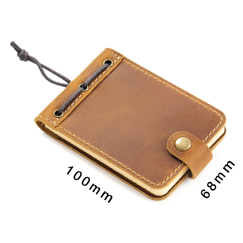 Mini Pocket Journal Notebook Leather Refillable Composition Book Cover Notepad For Writing