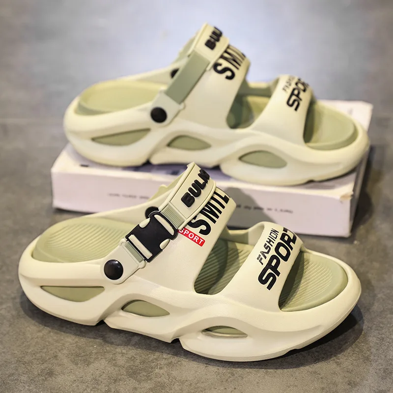 

Мужские тапочки, лето 2021, противоскользящая толстая подошва с какашками, пляжные сандалии для ванной комнаты для мужчин