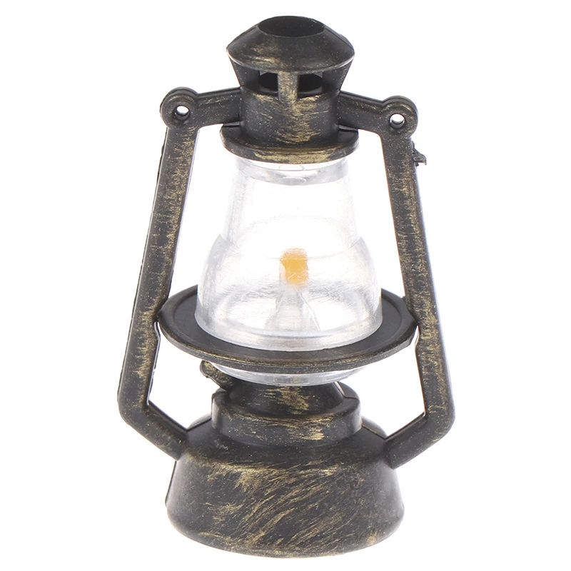 1Pc 1:12 1:6 Dollhouse Miniature Mini Retro Oil Lamp Model For Doll House Decoration Accessories Toys