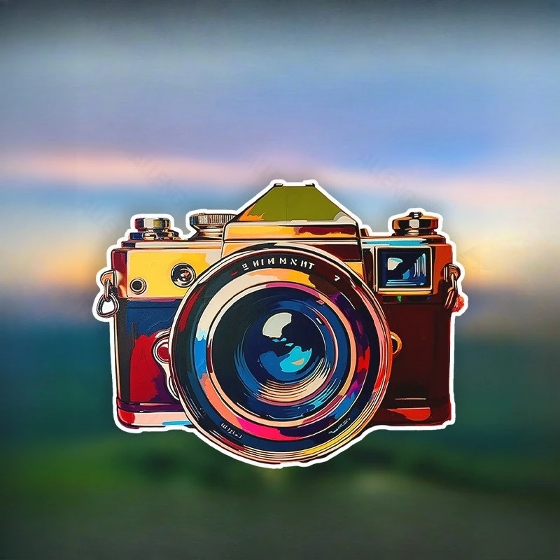 

1PC Retro Camera Art Sticker for Car Motorcycle Helmet Distinctive Photography Styling Decorative Exterior Decal