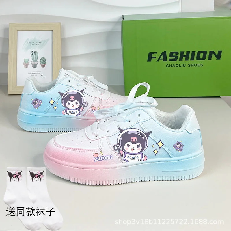 New Sanrio Women Shoes Hello Kitty Kuromi Cinnamoroll Cute Lolita Shoes Versatile Girl Student Casual Couple's Sneakers Shoes