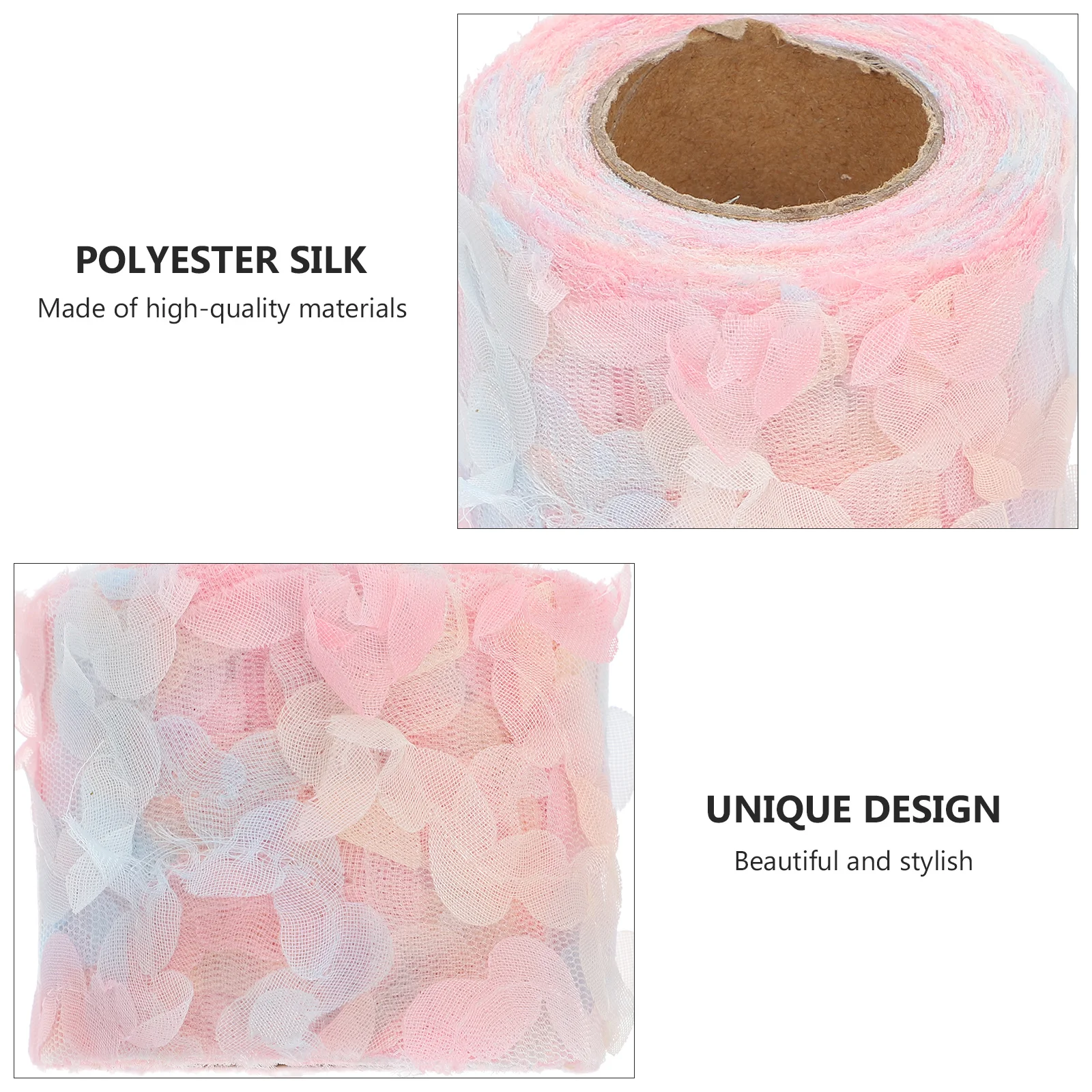 

1 Roll Gradient Floral Ribbon Gauze Webbing Lightweight Diy Craft Material For Hair Accessories Headwear Bow Making Sewing