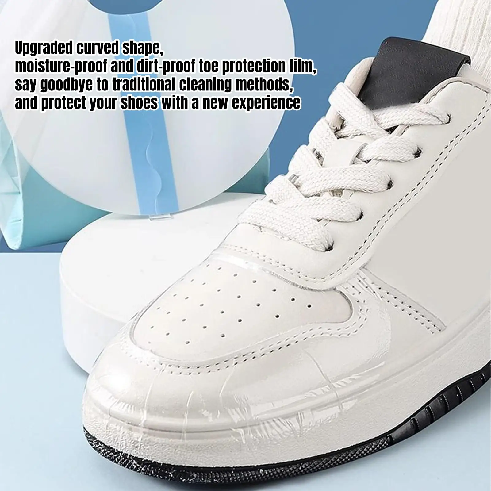 Waterproof Dirt Proof Protective Tape on Rainy Invisible Shoe Toe Covers TPU Film Toe Waterproof Sticker Foot Care Tools