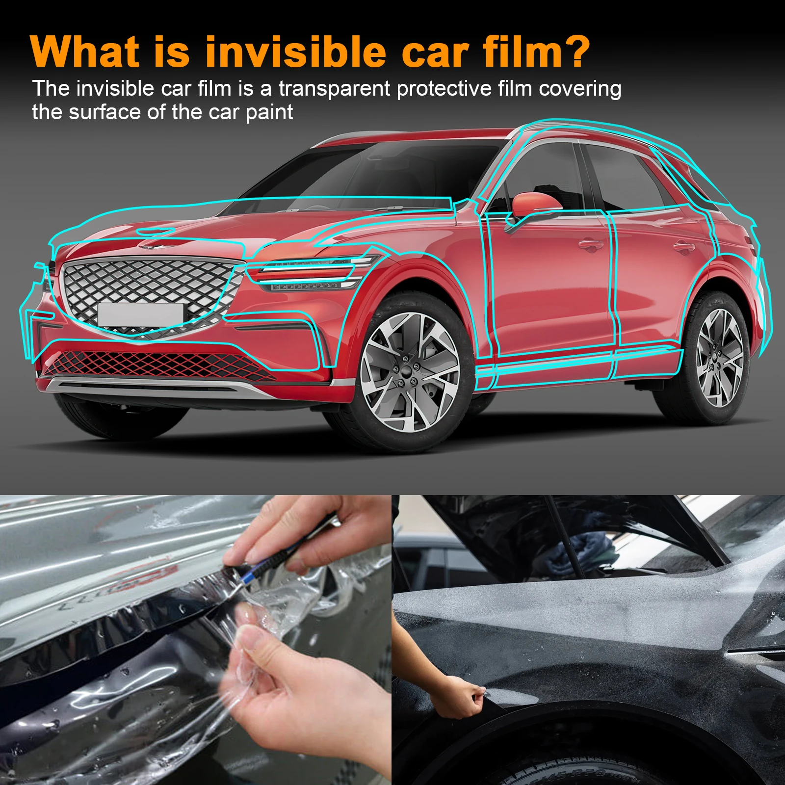 For Genesis Electrified GV70 2026 2027 2028 Pre-Cut TPU Paint Protection Film Transparent Anti Scratch Body Sticker Car Kit