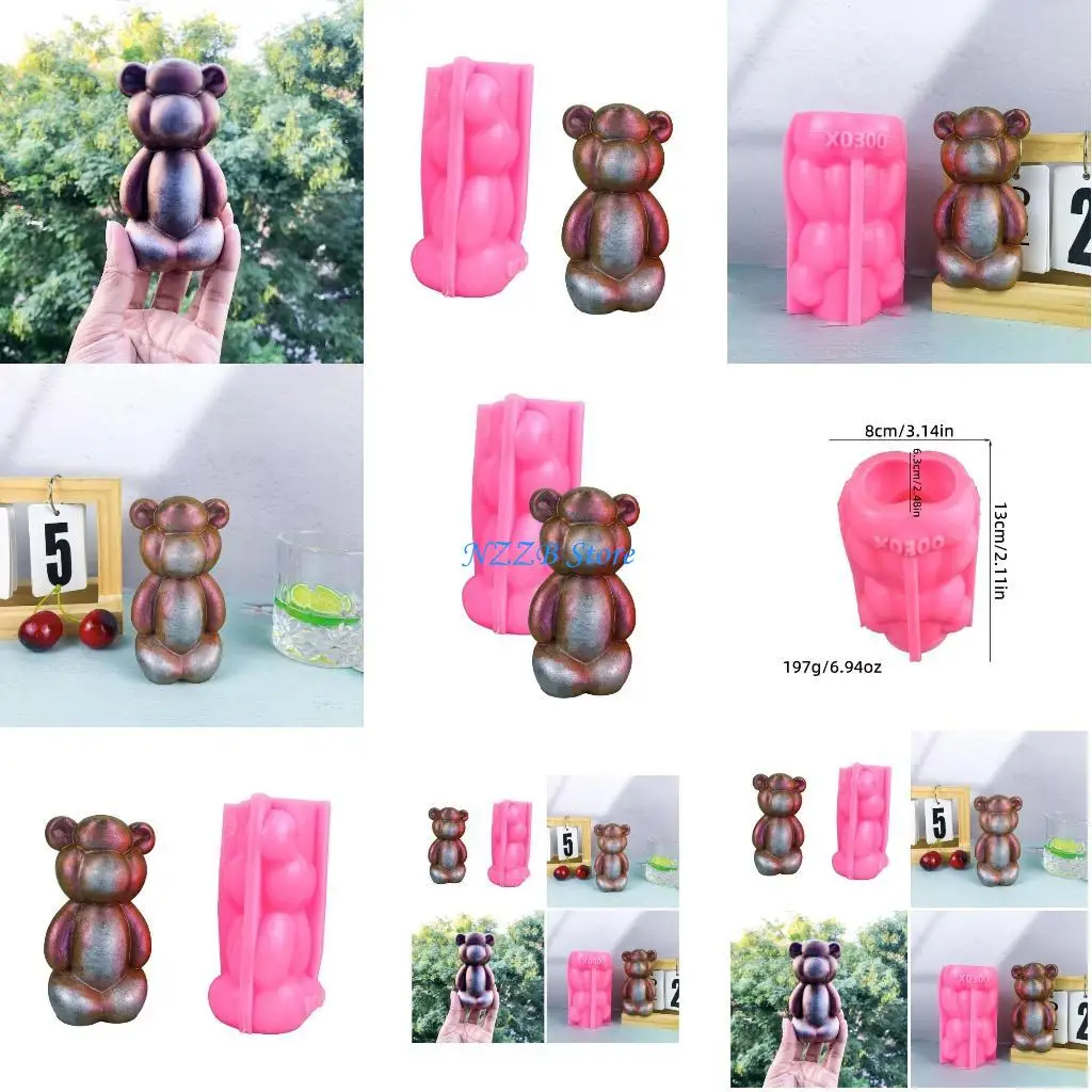 

T21F Silicone Baking and Crafting Bear Mold Tool for Confectionery and Art Projects Produces Fine Detail and Easy Release