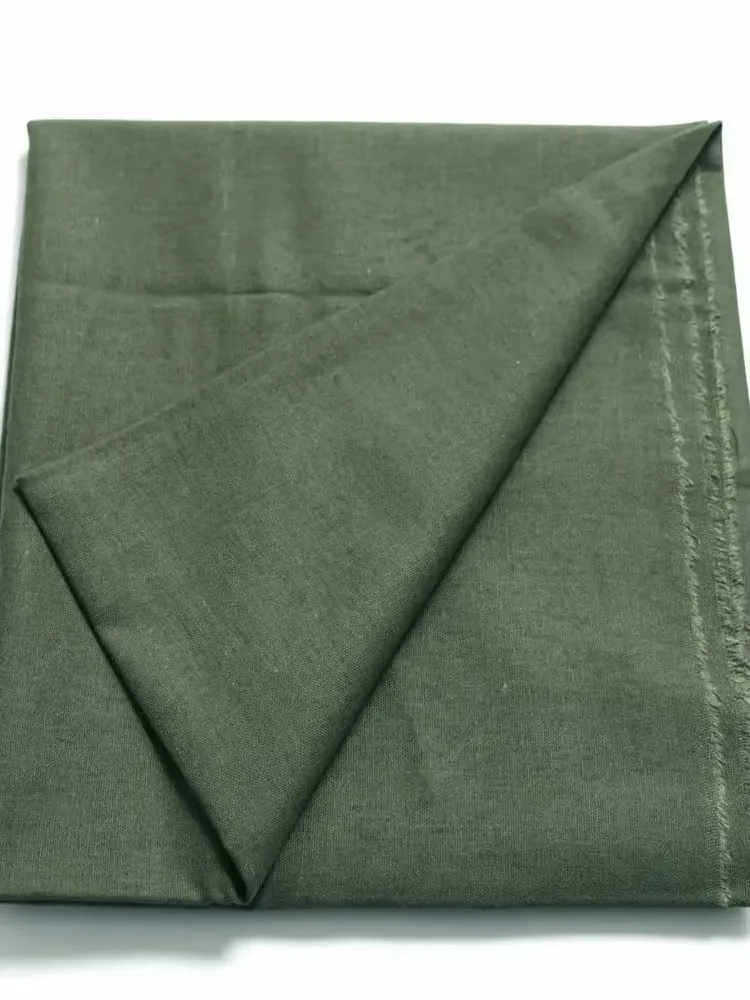 100*140cm Army Green Cotton Linen Fabric Patchwork Craft Material Bag Curtain Doll