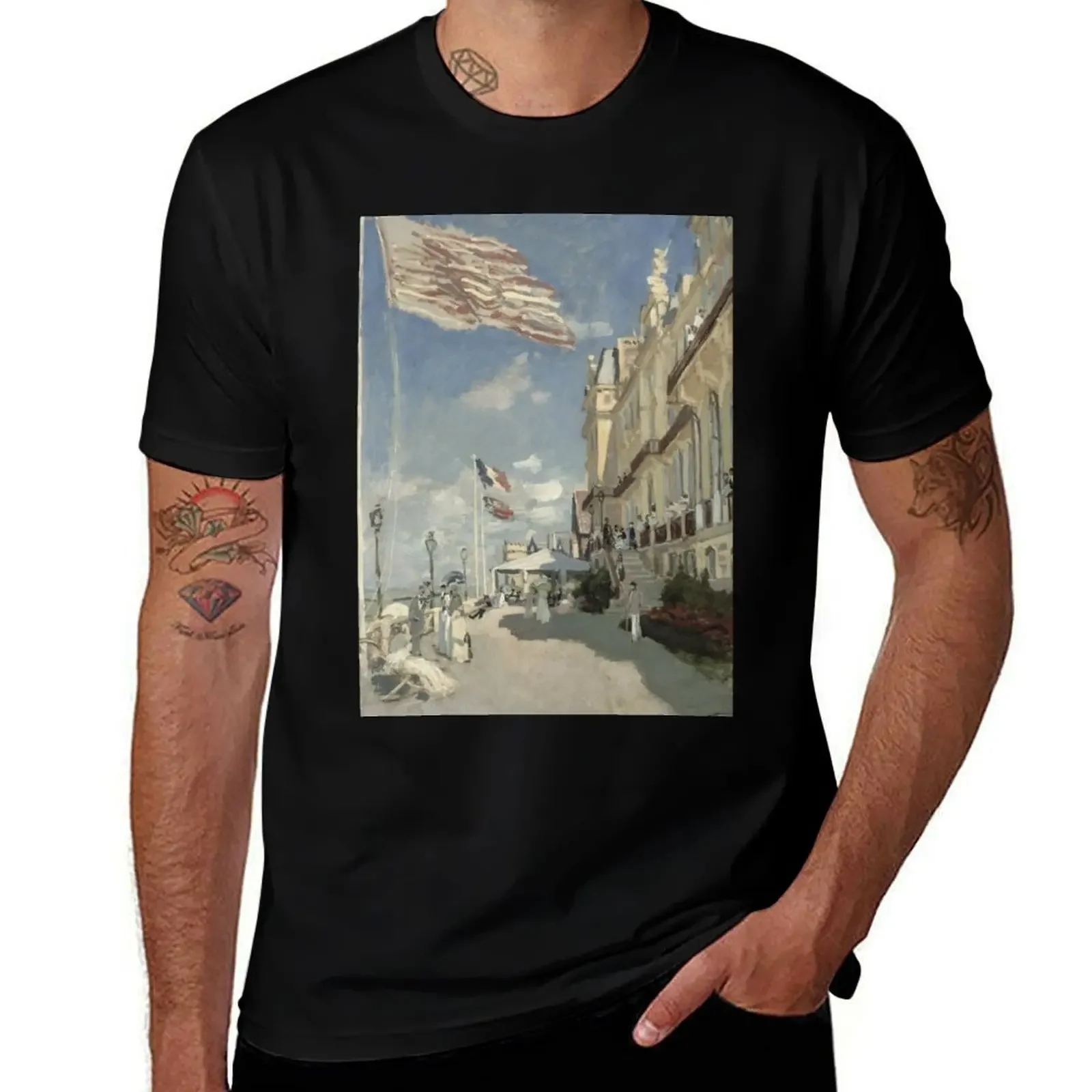 Hotel des Roches Noires - Trouville by Claude Monet T-Shirt hippie clothes vintage t shirts t shirt for men