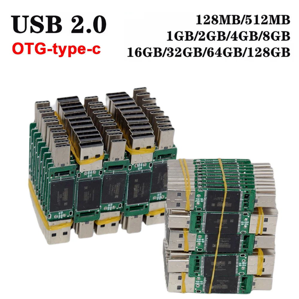 

4GB 8GB 16GB 32GB 64GB 128GB USB2.0 OTG type-C short long board Udisk semi-finished chip pendrive Factory wholesale